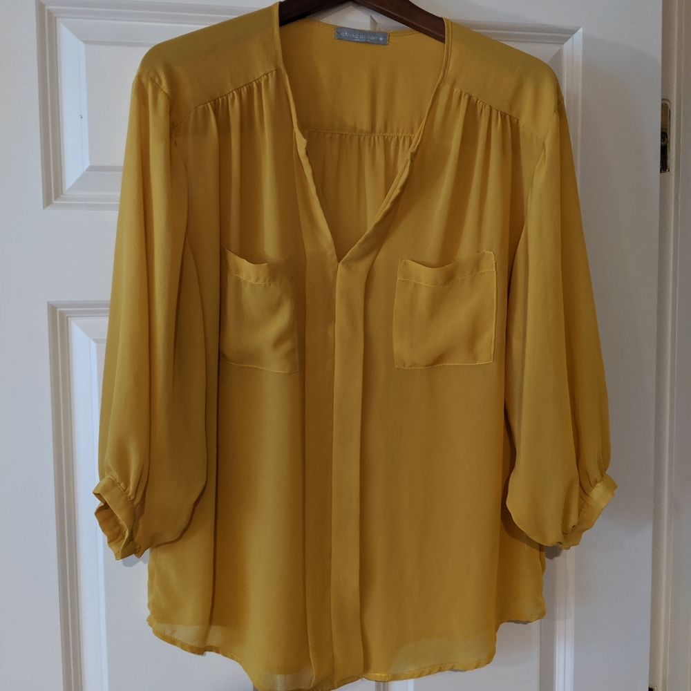 Chiffon blouse in beautiful mustard color